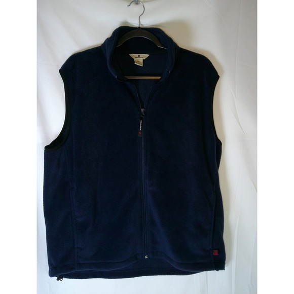 Woolrich Other - Woolrich Mens Fleece Vest Navy Blue Full Zip Sleeveless Jacket Large L Outdoor